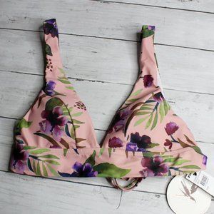 Byrds of Paradise Swim Women's Bikini Swimsuit Top L Padded Bra Floral